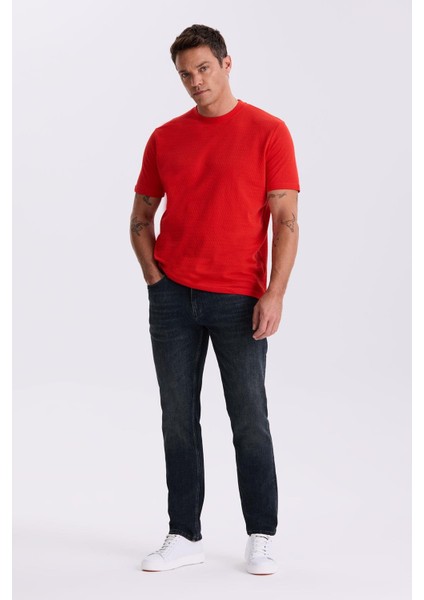 Lacivert-1 Slim Fit Yıkamalı Eskitme Pamuklu Dar Kalıp Jean Kot Pantolon fiyatları