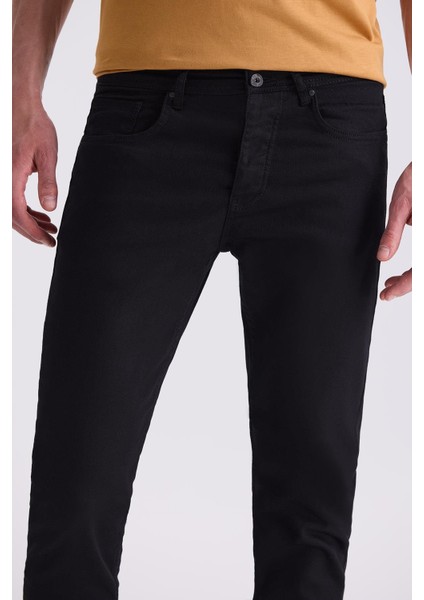 Siyah Slim Fit Pamuklu Jean Kot Pantolon modelleri