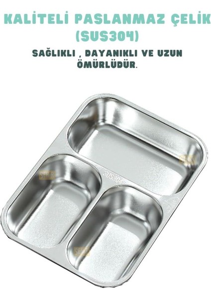 life Bento 820ML Lunchbox Tek Katlı 3 Bölmeli Paslanmaz Çelik (Beyaz Panda)