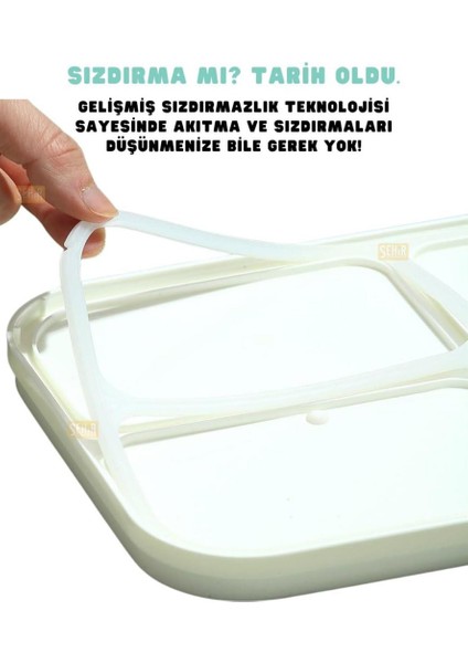 life Bento 820ML Lunchbox Tek Katlı 3 Bölmeli Paslanmaz Çelik (Beyaz Panda)