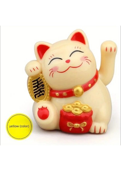 Sarı Güneş Enerjili Kedi Tasarımı ile Mini Zenginlik Çekme