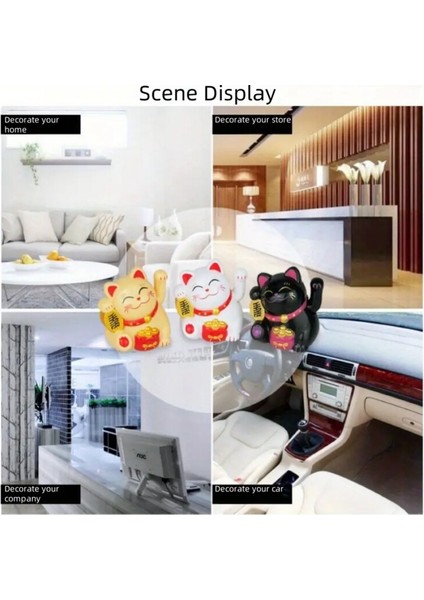 Sarı Güneş Enerjili Kedi Tasarımı ile Mini Zenginlik Çekme modelleri