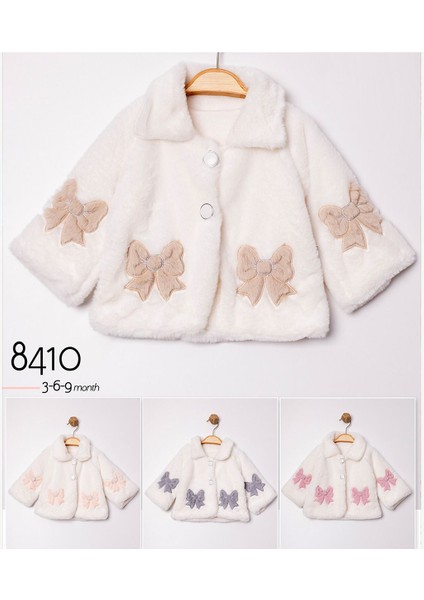 Fiyonk Nakışlı Peluş Bebek Ceket 3-6-9 Ay