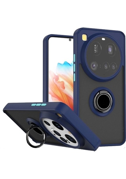 Xiaomi 15 Ultra Uyumlu Kılıf Montreal Yüzüklü Standlı Lacivert