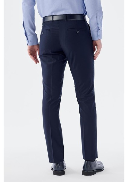 Lacivert Regular Fit Yan Cep Kumaş Pantolon