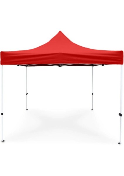 Otomatik Gazebo Çardak 300 x 300 cm Tente Teras Bahçe Kamelyası Gölgelik Kırmızı
