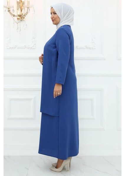 Nisa Abiye Elbise Indigo ISR918