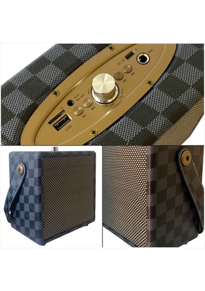 X2 Retro Bass Stereo Wireless Speaker Bluetooth Hoparlör Deri Kaplama Fm/Aux/Usb- Tf Giriş 10 W Müzik Çalar modelleri