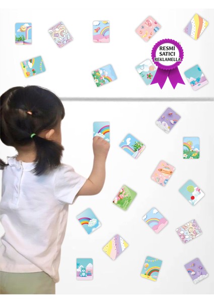 Arkaplanlar Puzzle Magnet Set 12 Adet, 24 Parça Dikkat Geliştiren Zeka Oyunu, Çocuk Oyalayan Oyuncak