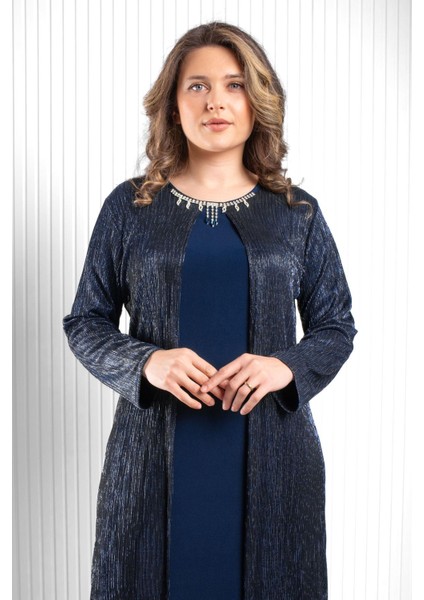 Taş Işlemeli Abiye Elbise Lacivert MDA2562 fiyatları