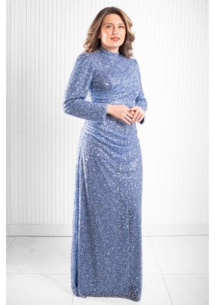 Pul Payetli Abiye Indigo MDA2525 fırsatları