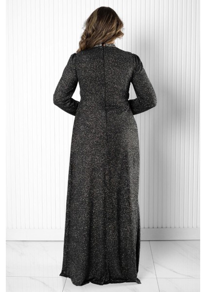 Taş Baskı Detay Simli Abiye Gümüş MDA2523 indirimleri