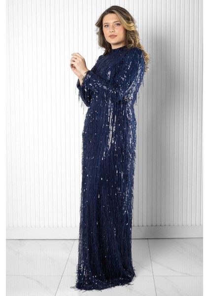 Pul Payet Detaylı Abiye Lacivert MDA2025 fiyatları