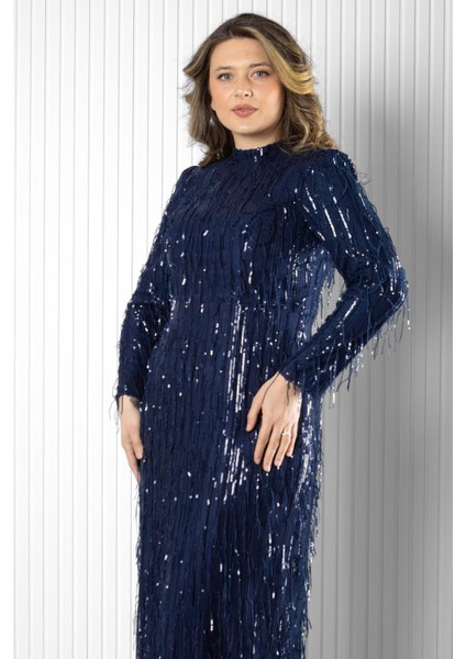 Pul Payet Detaylı Abiye Lacivert MDA2025 modelleri