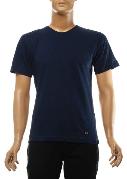 M-221 Erkek T-Shirt Süprem Bisiklet Yaka Kısa Kol 2xl Lacivert fırsatları