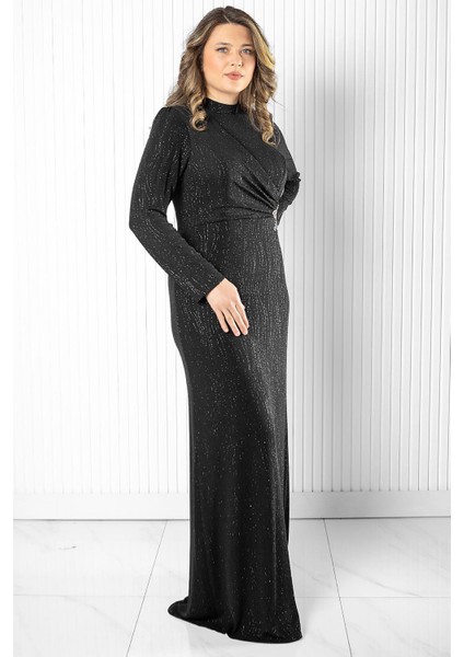 Taş Baskı Detaylı Abiye Siyah MDA2522 fiyatları