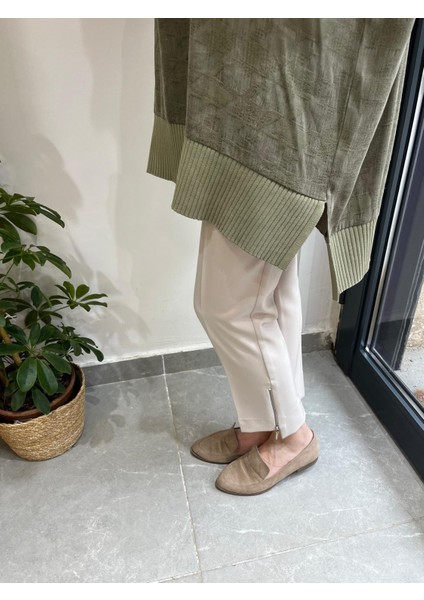 Fermuar Detaylı Pantolon Bej 1101 fırsatları