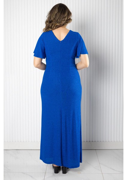 Taş Aksessuarlı Simli Abiye Saks MDA2533 fırsatları