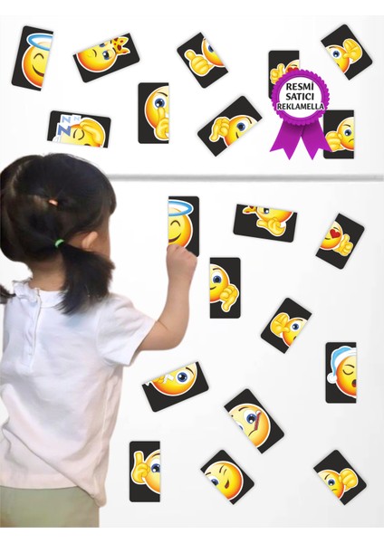Emojiler Puzzle Magnet Seti 10 Adet, 20 Parça Dikkat Geliştiren Zeka Oyunu, Çocuk Oyalayan Oyuncak