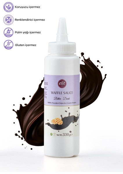 Bitter Sos 330 GR Glutensiz Waffle Krep Pankek Tatlı Dondurma Pasta Sosu