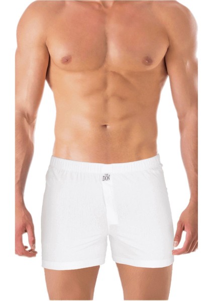 Jersey Penye-Örme Erkek Boxer Beyaz
