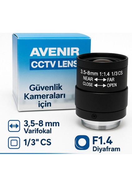3.5-8mm Manuel Iris Varifokal Lens – Güvenlik Kameraları Için Ayarlanabilir Odaklı Lens