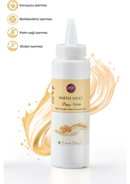 Beyaz Sos 330 GR Glutensiz Waffle Krep Pankek Tatlı Dondurma Pasta Sosu