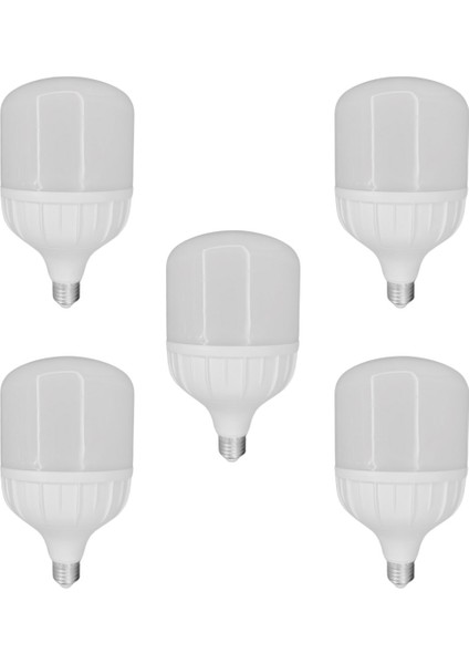 Chn 5'li Paket 50W Büyük Boy 6500K Beyaz Işık E27 LED Tasarruflu Ampül