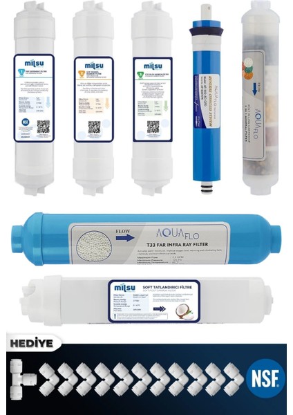 Kapalı Kasa Su Arıtma Cihazı 11'li Filtresi Aquaflo Membran Set