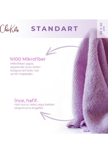 Standart - Mikrofiber Genel Temizlik Bezi 30*30 cm Tüm Yüzeyler Için fırsatları