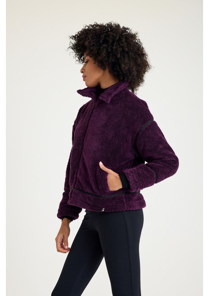Shine Casual Kadın Peluş Mont Mor
