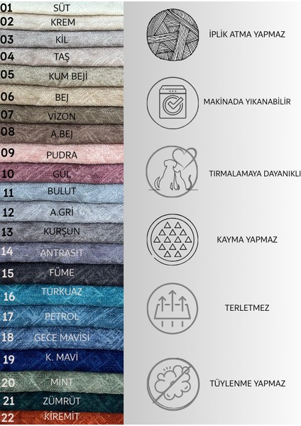 Jakarlı Şönil Kaymaz Koltuk Örtüsü ve Çekyat Örtüsü 175 x 215 cm | Mikrofiber Koltuk Şalı