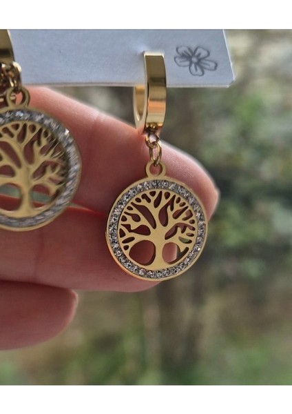 Hayat Ağacı Paslanmaz Çelik Küpe fiyatları