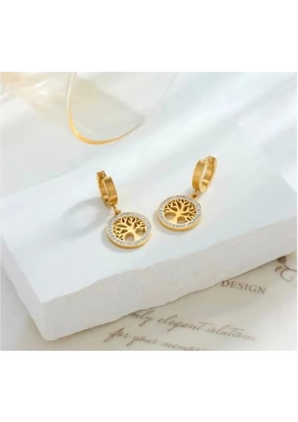 Hayat Ağacı Paslanmaz Çelik Küpe fırsatları