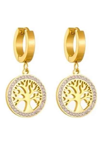 Hayat Ağacı Paslanmaz Çelik Küpe indirimleri