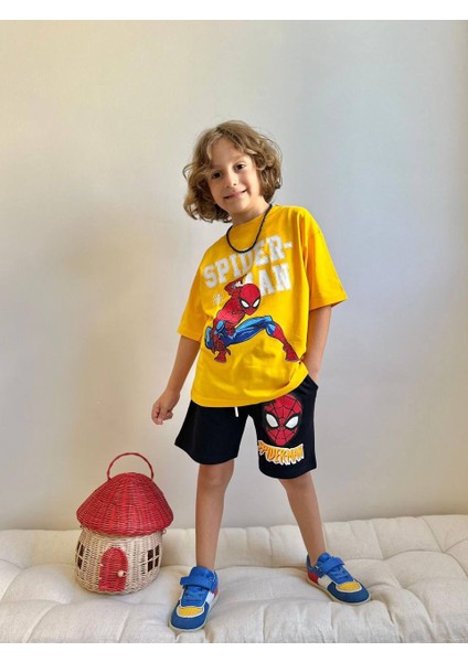 Baskılı Şortlu Erkek Çocuk Takım modelleri
