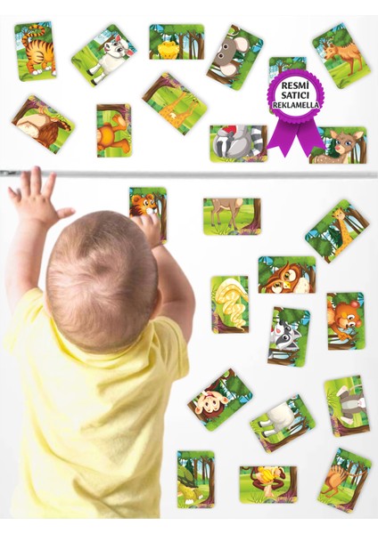 Hayvanlar Puzzle Magnet Seti 12 Adet, 24 Parça Dikkat Geliştiren Zeka Oyunu, Çocuk Oyalayan Oyuncak
