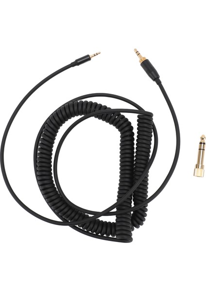 Sarmal Kulaklık Kablosu Altın Kaplama Konnektör Yedek Kulaklık Ses Kablosu NC700 QC45 QC35 QC25 Oe2 OE2I Soundtrue Siyah (Yurt Dışından)