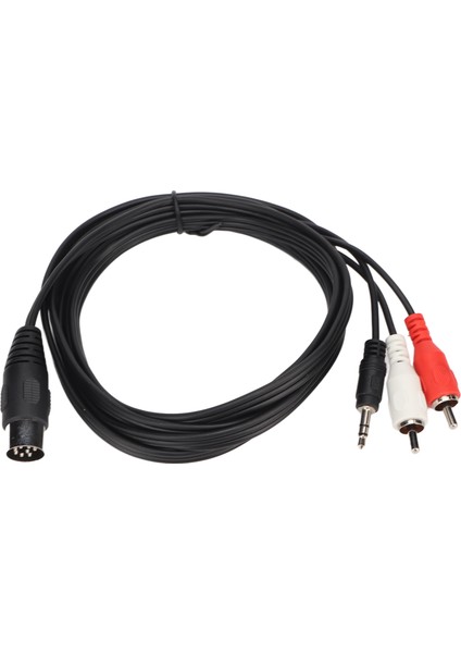Dın 8 Pin - 3,5 mm 2 Rca Kablo Erkek - Erkek Büyük Dın Ses Adaptör Kablosu Amplifikatör Alıcı Subwoofer Için 5,9 Ft (Yurt Dışından)