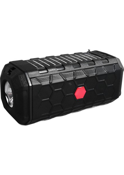Güneş Enerjili Bluetooth Hoparlör Güneş Paneli Su Geçirmez 1200MAH Parlak El Feneri Radyo Fonksiyonu Omuz Askısı Taşınabilir Hoparlör (Yurt Dışından)