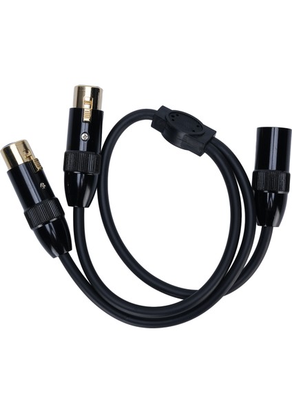 Xlr Ayırıcı Kablo Xlr Erkekten Çift Xlr Dişi Y Ayırıcı 3 Pin Dengeli Mikrofon Kablosu Xlr M Ila 2 Xlr F 0.5m Siyah (Yurt Dışından)