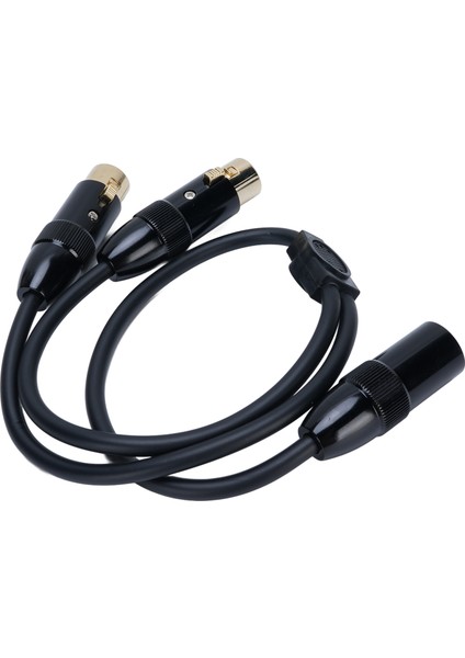 Xlr Ayırıcı Kablo Xlr Erkekten Çift Xlr Dişi Y Ayırıcı 3 Pin Dengeli Mikrofon Kablosu Xlr M Ila 2 Xlr F 0.5m Siyah (Yurt Dışından)