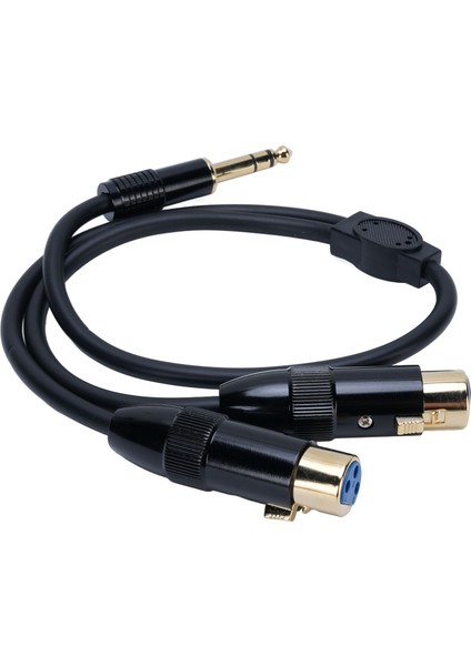 Çift Xlr Dişi 1/4 Inç 6.35MM Erkek Stereo Y Ayırıcı Kablo 1.6ft Pvc Çift Xlr 1/4 Inç Adaptör Kablosu Mikrofon Kamera Için (Yurt Dışından)