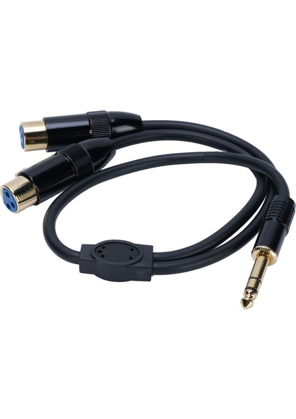 Çift Xlr Dişi 1/4 Inç 6.35MM Erkek Stereo Y Ayırıcı Kablo 1.6ft Pvc Çift Xlr 1/4 Inç Adaptör Kablosu Mikrofon Kamera Için (Yurt Dışından)