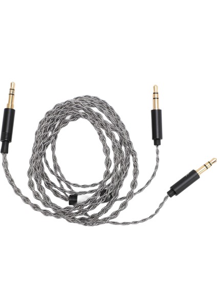 3,5 Mm'den Çift 3,5 Mm'ye Kablo 3,9 Ft 4 Telli Gümüş Kaplamalı Bakır Çekirdekli Kablo Kulaklık Yedek Kablosu Beyerdynamic T1 Iı T5 Için (Yurt Dışından)
