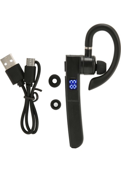 Bluetooth Kulaklık Eller Serbest Tek Kulak Gürültü Azaltma Dijital Ekran Ipx7 Su Geçirmez Ses Kontrolü Kablosuz Kulaklık (Yurt Dışından)