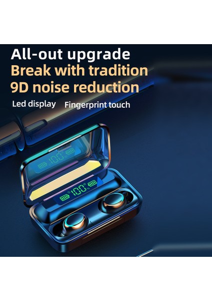 Kablosuz Bt5.0 Kulaklıklar Dijital Kulaklıklar Gürültü Azaltma LED Güç Ekranlı Şarj Kutusu Dahili Mikrofon Destekli Telefon Şarjı Spor Koşu Egzersiz Oyun Için (Yurt Dışından)