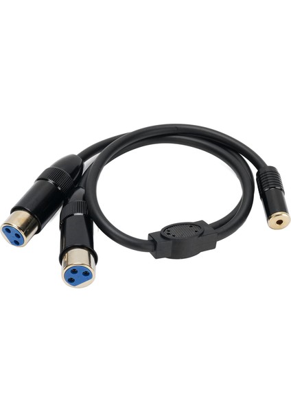 3,5 mm Dişi - Çift Xlr Dişi Kablo 0,5 M Uzunluk 3,5 mm 1/8 Inç Aux - Xlr Dengesiz Y Ayırıcı Kablo (Yurt Dışından)