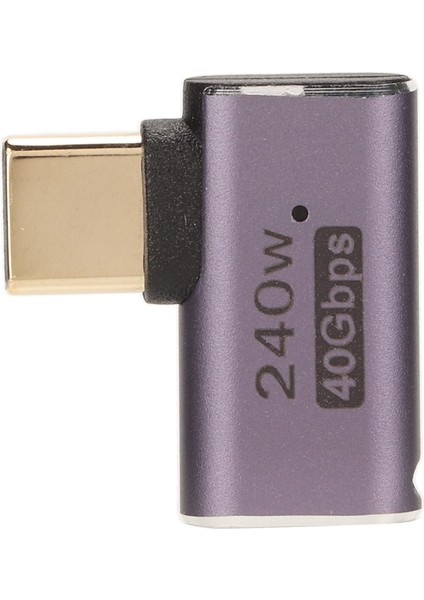 Tip C Adaptörü Usb4.0 Hd 8k 40GBPS PD240W Hızlı Şarj Alüminyum Kabuk Taşınabilir Tip C'den Tip C'ye Adaptör Cep Telefonu Erkekten Dişiye, Yan Bükülme (Yurt Dışından)