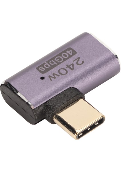 Tip C Adaptörü Usb4.0 Hd 8k 40GBPS PD240W Hızlı Şarj Alüminyum Kabuk Taşınabilir Tip C'den Tip C'ye Adaptör Cep Telefonu Erkekten Dişiye, Yan Bükülme (Yurt Dışından) modelleri